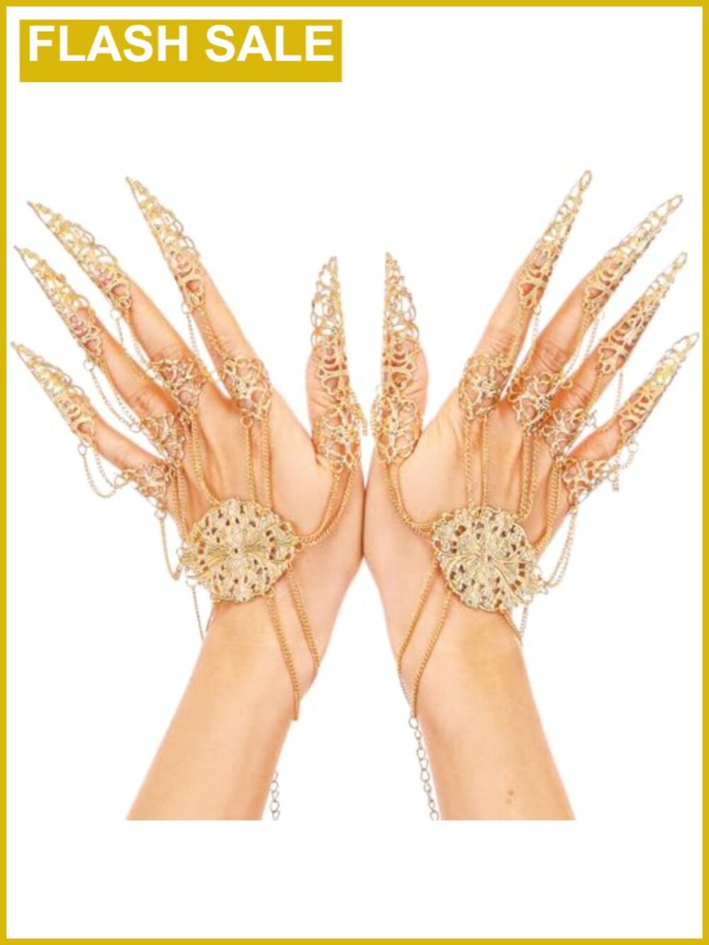 Adjustable Finger Nail Bracelet Set for Women Cosplay Halloween Belly Dance